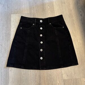 American Eagle Button-down A-line Mini Skirt Size 00, 26” waist